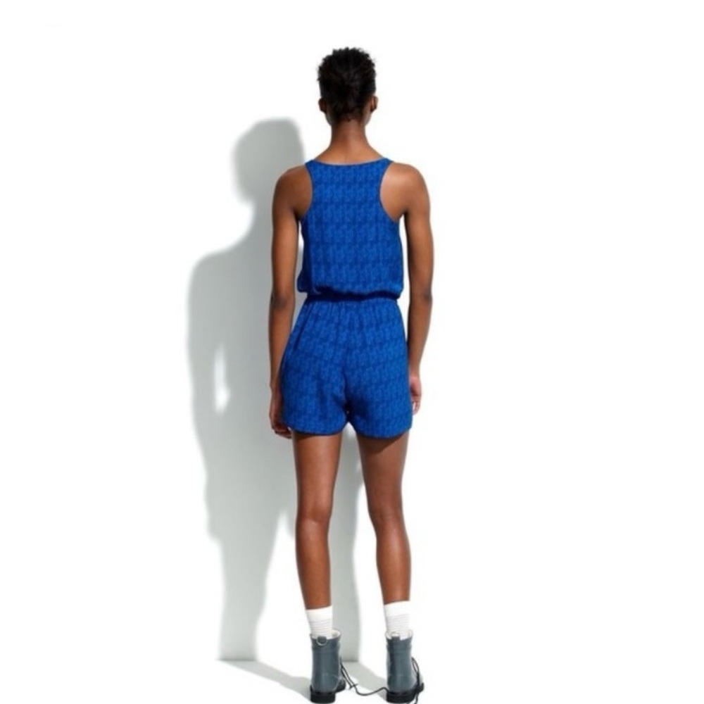 Madewell Blue 100% Silk Romper XS - Picture 2 of 4